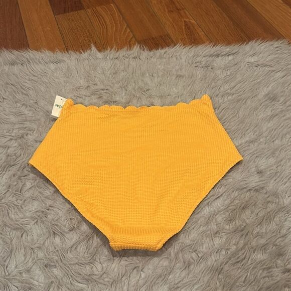 NWT aerie high waisted full coverage orange scalloped‎ edge swimsuit bottoms - Picture 4 of 4